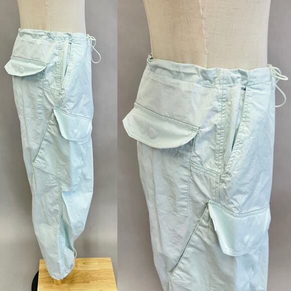 Agolde Ginerva Cargo Parachute Pant in Mochi-Mint Green Size Small Drawstring - Picture 3 of 16